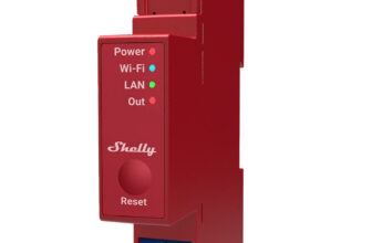 releu inteligent shelly pro 1pm – 1canal cu contor de energie, wifi, lan, sina din, control aplicatie, compatibil amazon alexa,