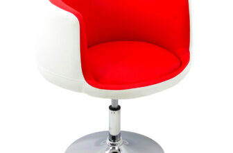 RESIGILAT – Scaun de bar din piele eco si cadru metalic ABS 113 rosu