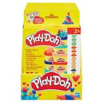 Set 12 Mini Cutii Plastilina Play-Doh in 4 Culori, Cadouri Petrecere Copii 2 Ani+