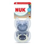 Set 2 Suzete NUK First Choice Day&Night Silicon Cutie Depozitare Boy 0-6 luni