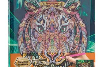 Set creatie tablou cu diamante Grafix Diamond Painting Tigru 30×30 cm