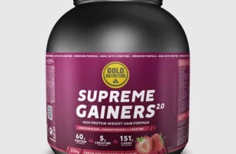 Supliment pentru cresterea masei musculare si volumizare musculara GoldNutrition Supreme Gainers 2.0 capsuni 2 9 kg