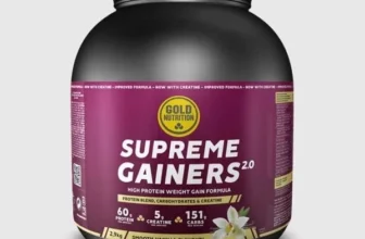 Supliment pentru cresterea masei musculare si volumizare musculara GoldNutrition Supreme Gainers 2.0 vanilie 2 9 kg