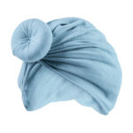 Turban pentru Fetite cu Coc – Albastru Deschis
