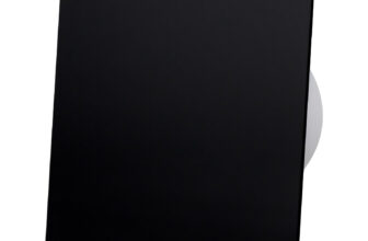 ventilator baie drim o125 s, super silent, debit 140 m3/h, panou plexi schimbabil, clapeta antiretur, garantie 2 ani, matt blac