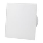 ventilator baie drim o125 s, super silent, debit 140 m3/h, panou sticla schimbabil, clapeta antiretur, garantie 2 ani, alb matt