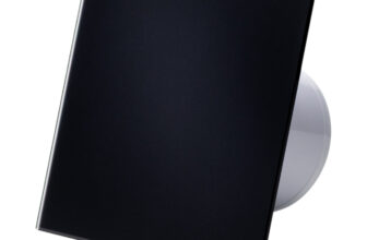 ventilator de baie ecovent decora smart, o100, super silent, senzor umiditate, timer, panou sticla, clapeta antiretur, debit