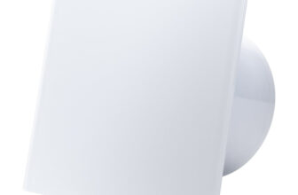 ventilator de baie ecovent decora smart, o100, super silent, senzor umiditate, timer, panou sticla, clapeta antiretur, debit 9