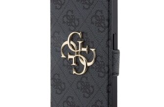 Husa Guess 4G Big Metal Logo compatibila cu iPhone 15 Pro, Gri