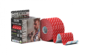Banda Kinesiologica cu extra adeziv Ultra Strong 5cmx5m, pentru sportivi, Rea Tape – Rosu