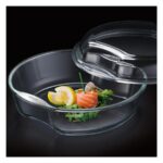 EXCLUSIVE Caserola sticla termorezistenta rotunda 2.5 l cu capac 1.5 l