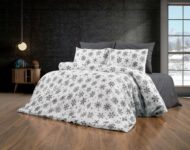 Lenjerie de pat pentru o persoana Single XXL (DE), 2 piese, L'essentiel Maison, Chr-Coverset-3, Alb/Gri