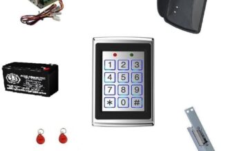 Kit control acces standalone cu tastatura si 5 tag-uri, back-up, pentru usa / poarta