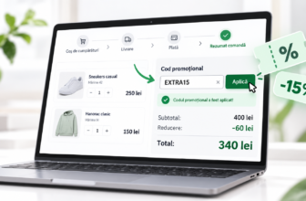 Exemplu de câmp pentru introducerea unui cod de reducere în checkout