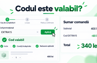 Exemplu de verificare a unui cod de reducere valabil în checkout
