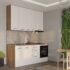 Set Mobila Bucatarie alba cu lemn Echo – 3 – 283.2 cm