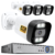 Kit complet supraveghere 4K cu DVR si 4 camere exterior, PK-8HB718, detectare faciala AI, audio bidirectional, vedere color noaptea, pana la 30m, PoE, IP66, alb
