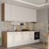 Set Mobila Bucatarie alba cu lemn Echo – 2 – 263.2 cm