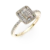Inel de logodna din aur galben cu diamante baguette si rotunde de 0.2ct