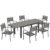 Outsunny Set mobilier grădină 7 piese Masă extensibilă cu 6 scaune Design lamele aspect lemn Cadru aluminiu | Aosom Romania