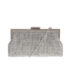 Clutch argintiu cu pietre si lant metalic