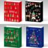 Set 4 Pungi Cadou de Craciun, 24x18x9 cm, Modele Premium cu Tematica de Sarbatori, pentru Cadouri de Craciun si Mos Nicolae, E5145