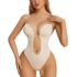Body Modelator tanga cu bretele transparente-Bej