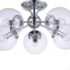 Lustra Elio 5xE27, crom satin + alb, IP20, Klausen