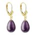 Cercei Kaskadda cu Pietre Semipretioase de Ametist, Lacrima, de 12 8 mm si Tortita Clasica din Aur de 14 karate