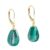 Cercei Kaskadda cu Pietre Semipretioase de Malachit, Lacrima, de 14 10 mm si Tortita Clasica din Aur de 14 karate