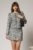 Compleu DY Fashion din tweed alb negru cu sacou si fusta scurta