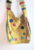 Geanta galbena handmade ,cu bulinute colorate ,unicat