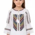 Ie fetita alba din bumbac Claudita cu broderie traditionala