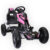Kart cu pedale pentru copii intre 5 si 10 ani, Kinderplay Thunder, cu roti moi EVA, roz