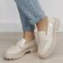 Mocasini bej lacuiti de tip loafers MO-6 01
