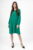 Rochie plisata midi, A-line cu maneca lunga cu elastic, verde