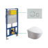 Set vas wc rimless suspendat Foglia Bristol cu rezervor incastrat Schwab si clapeta de actionare Schwab Vela