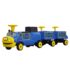 Trenulet electric CHUGGINGTON cu 2 vagoane extra, pentru 4 copii, 180W, 12V 7Ah roti moi, rosu